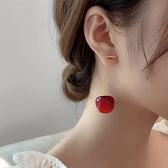 🌻3 For $15🌻 Morello Cherry Drop Earrings - Picture 3 of 6